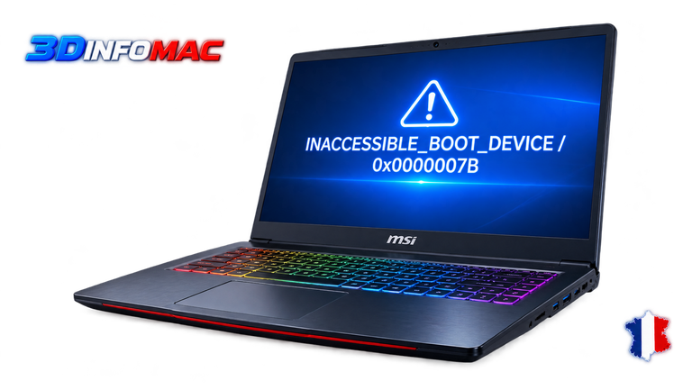 INACCESSIBLE_BOOT_DEVICE 0x0000007B SSD contrôleur de stockage