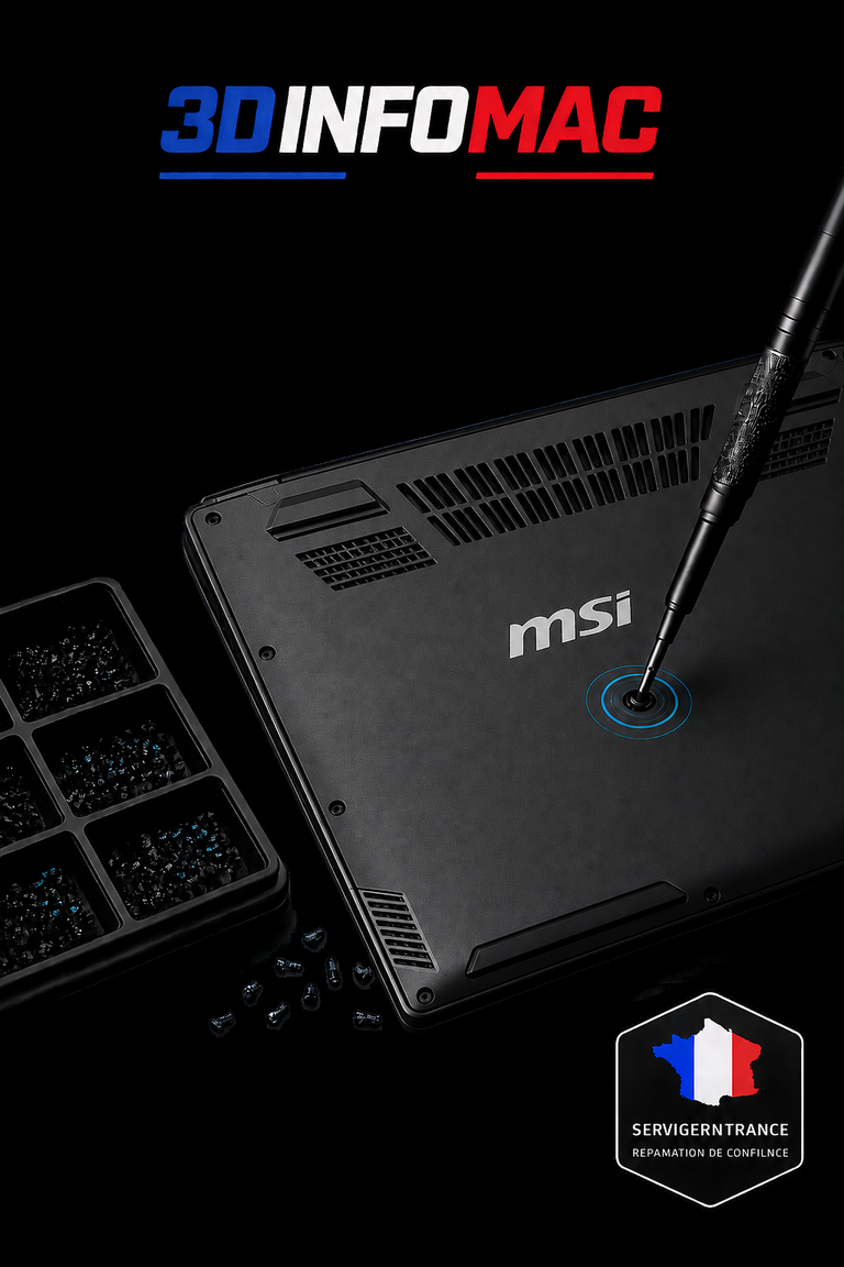 Ajout des vis manquantes de l'ordinateur portable msi