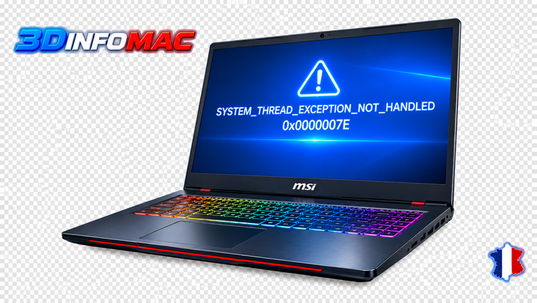 SYSTEM_THREAD_EXCEPTION_NOT_HANDLED  0x0000007E ,incompatibilité 