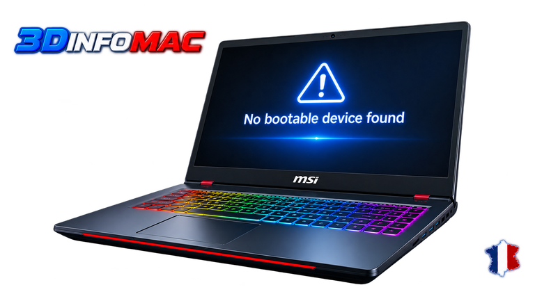 No bootable device found aucun périphérique de démarrage trouvé