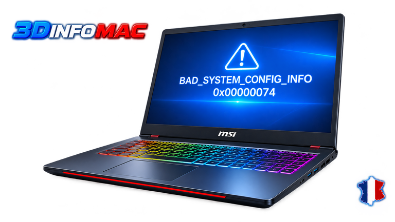 BAD_SYSTEM_CONFIG_INFO 0x00000074 Configuration système, registre