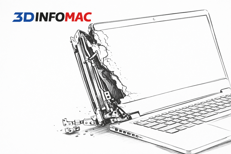 Réparation changement charnière Plasturgie de dessous MSI Creator 17